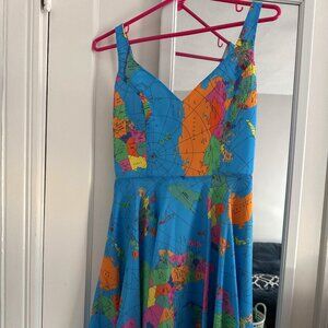 Modcloth Liza Luxe Map Dress Size M